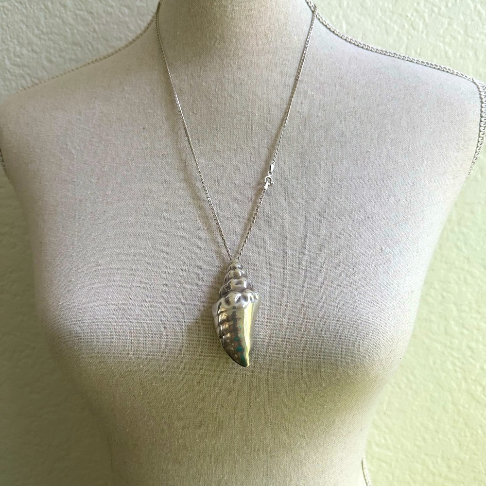 925 Silver sea shell pendant brooch
